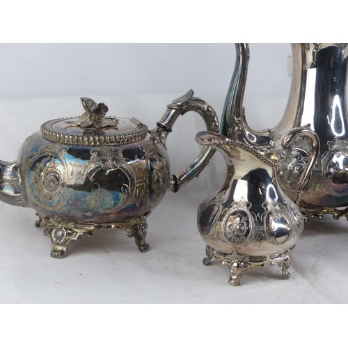121 - A vintage four piece EPNS tea service.