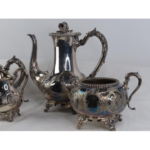 121 - A vintage four piece EPNS tea service.