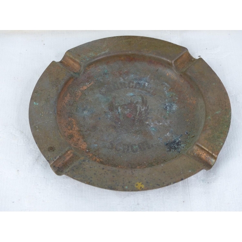 125 - Two boxes of five Charutos cigars and a vintage copper Churchill School ashtray.