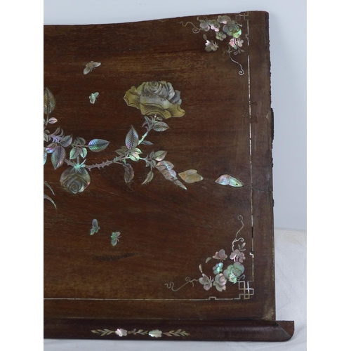 134 - A stunning antique mother of pearl inlaid panel. (a/f)