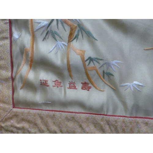 136 - A stunning large vintage/ antique framed Chinese silk panel.