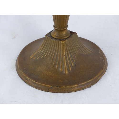 151 - An antique brass lacquered oil lamp base.