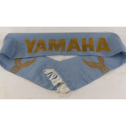 153 - A vintage Yamaha Super Bike silk scarf.