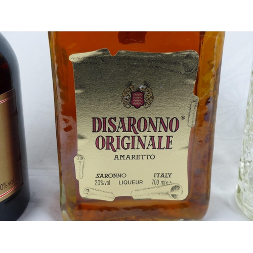 170 - Three unopened bottles of alcohol, to include, Mono Limon, Drambuie and Disaronno.