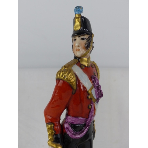 188 - A pair of Italian pottery military figures (one a/f).