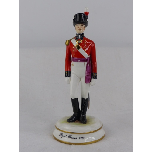 204 - A limited edition Michael Sutty hand painted porcelain figure 'Royal Marine Officer'.