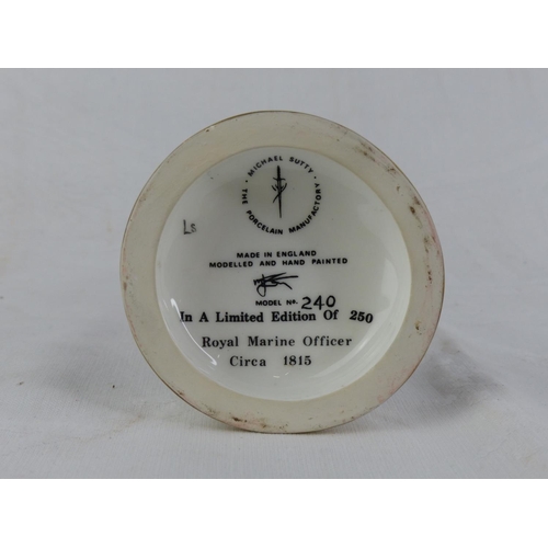 204 - A limited edition Michael Sutty hand painted porcelain figure 'Royal Marine Officer'.