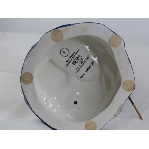 207 - A large limited edition Michael Sutty hand painted porcelain figure 'Lord Nelson'. (small break conn... 