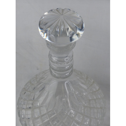 214 - Two cut glass decanters.