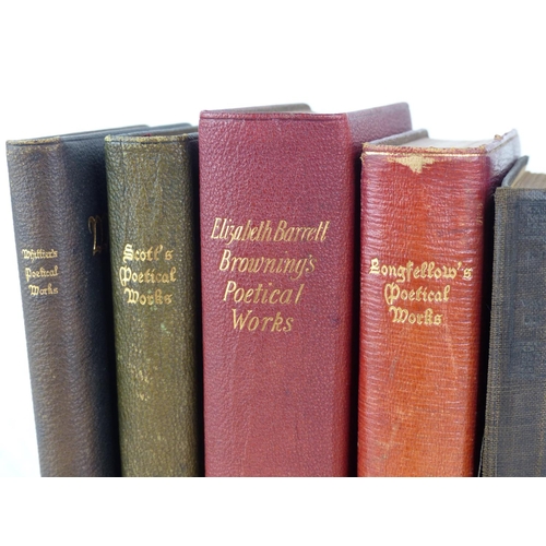 234 - A collection of leather bound poetry books and more.