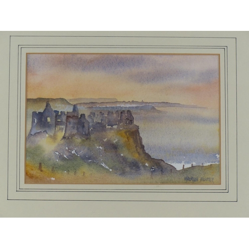 241 - A small framed watercolour 'Dunluce Castle' signed Maureen Hunter.