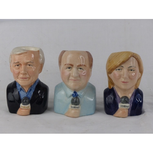 243 - Three handcrafted Bairstow Manor Pottery character eggcups for Children in Need 2005 - James Naughti... 