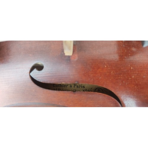 513 - A stunning antique violin by renowned French makers, CH J B Collin Mezin, with interior paper label ... 