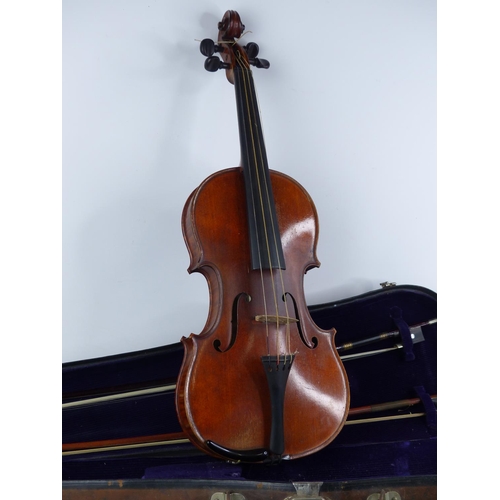 513 - A stunning antique violin by renowned French makers, CH J B Collin Mezin, with interior paper label ... 