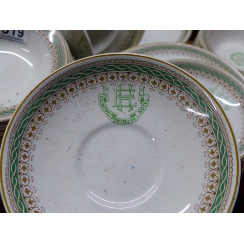 519 - A large collection of plates and bowls from the Eglinton hotel Portrush, produced by Vitrock Staffor... 