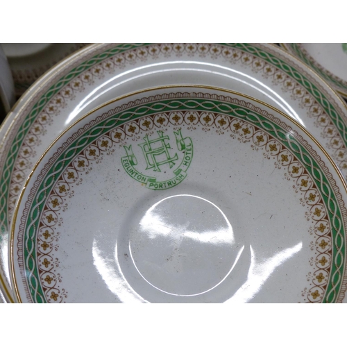 519 - A large collection of plates and bowls from the Eglinton hotel Portrush, produced by Vitrock Staffor... 