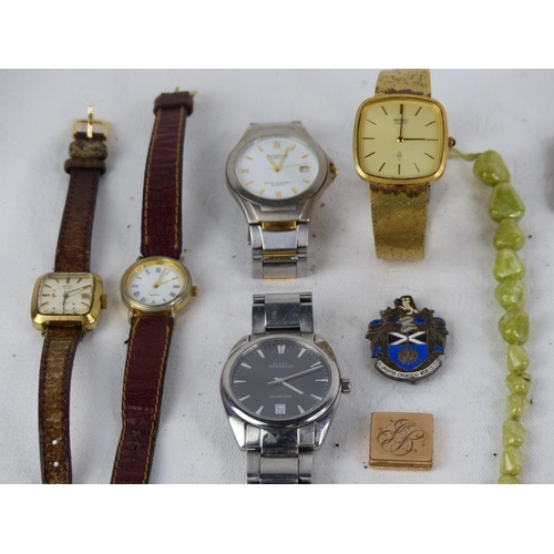 523 - A Sterling silver and enamel badge, a Herbelin gents wrist watch, a Seiko gents wrist watch and more... 