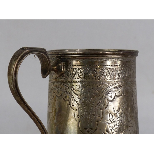 536 - A small Sterling silver tankard, weight 75g.