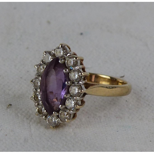 548 - A 9ct gold amethyst ring, size O.