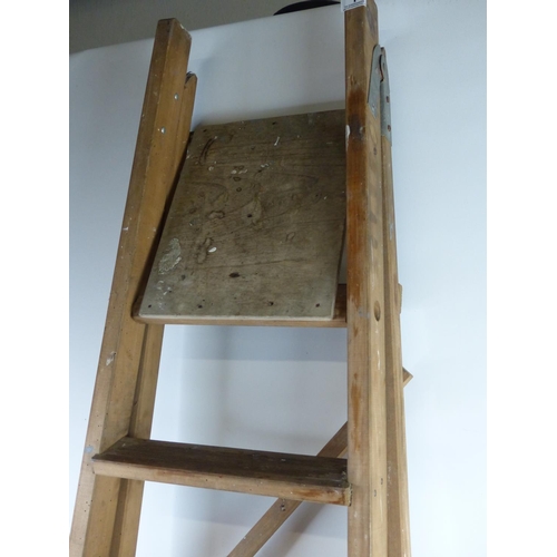 1 - A vintage wooden step ladder.