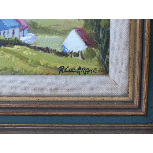 21 - A small framed oil painting 'Glen House, Cavanreagh, Draperstown', by R Cochrane. Measures 31cm x 26... 