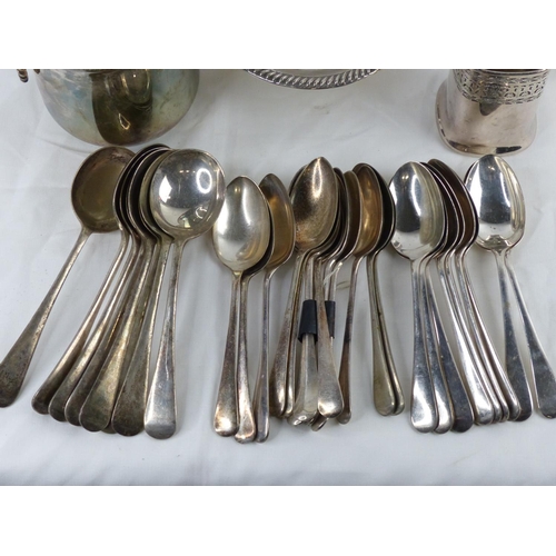 28 - An assortment of vintage plated cutlery etc.