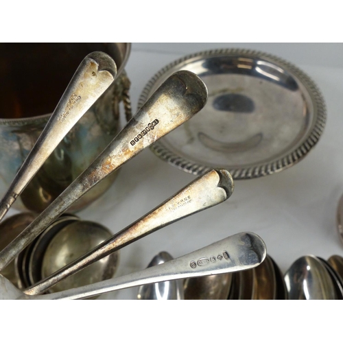 28 - An assortment of vintage plated cutlery etc.