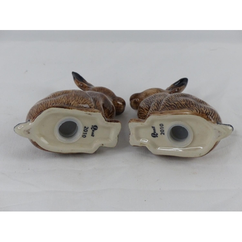 42 - A pair of Quail ceramic 'Hare' salt and pepper shakers.