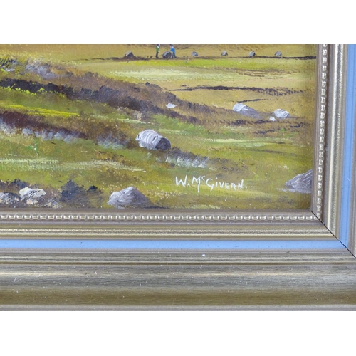 89 - A gilt framed oil painting 'North Antrim Coastline' signed by the Artist, W McGivern, measuring 48cm... 