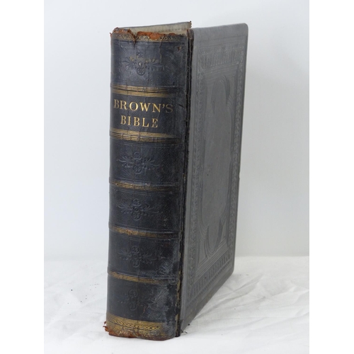 96 - A large Victorian family bible, measuring 32cm.