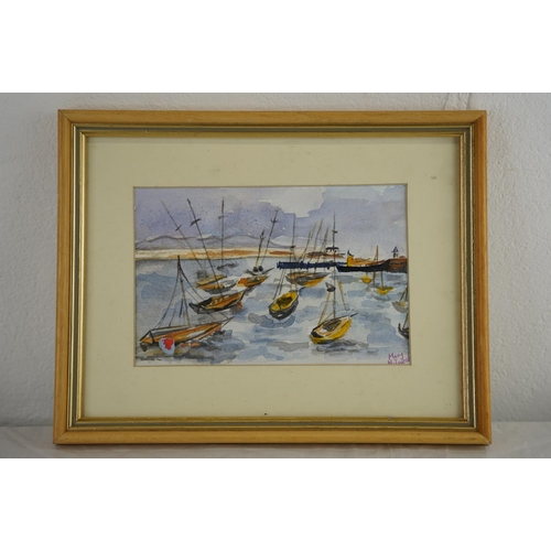 112 - A framed watercolour signed Mary McIntosh, measuring 32cm x 25cm.