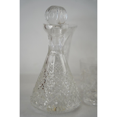 114 - A Tyrone Crystal decanter, 4 Galway crystal glasses and more.