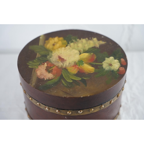 119 - A hand painted storage box with rivet detail.