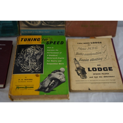 128 - A collection of vintage Motorcycle books to include Speed and How to Obtain it, The Book of the BSA,... 