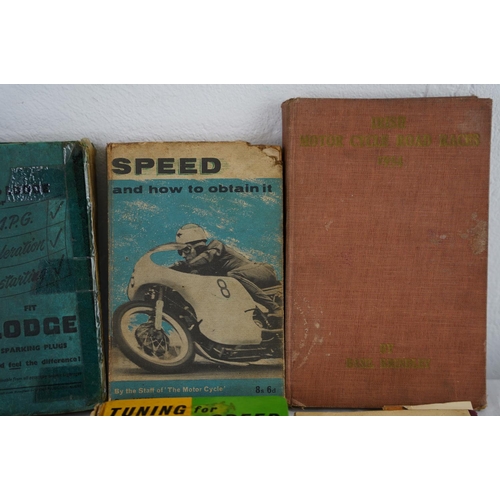 128 - A collection of vintage Motorcycle books to include Speed and How to Obtain it, The Book of the BSA,... 