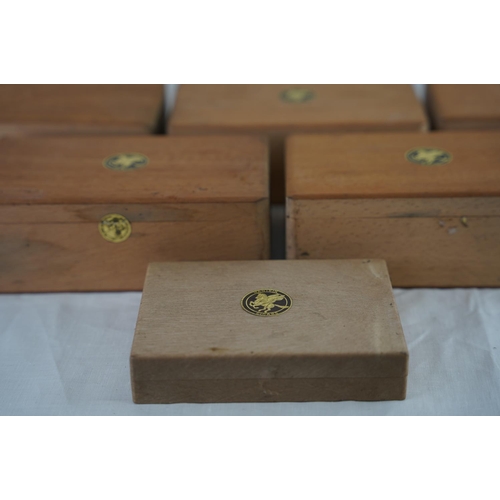 129 - 6 vintage wooden Manikin cigar boxes.