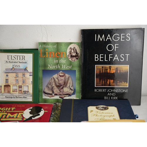 153 - A lot of 16 local interest books to include A History of Linen in the North West, Dictionary of Celt... 