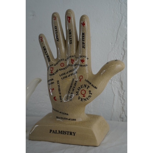 165 - Two ceramic Palmistry hands.