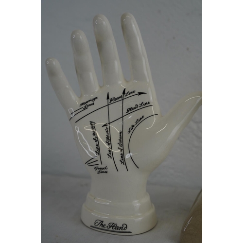 165 - Two ceramic Palmistry hands.