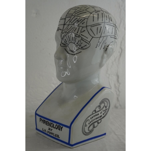 167 - A large ceramic Phrenology head.