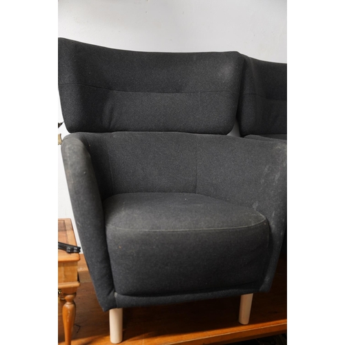 176 - A pair of Ikea upholstered armchairs.