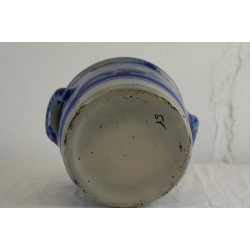 195 - A large German Salt Glaze pot (a/f fine hairline crack on base).