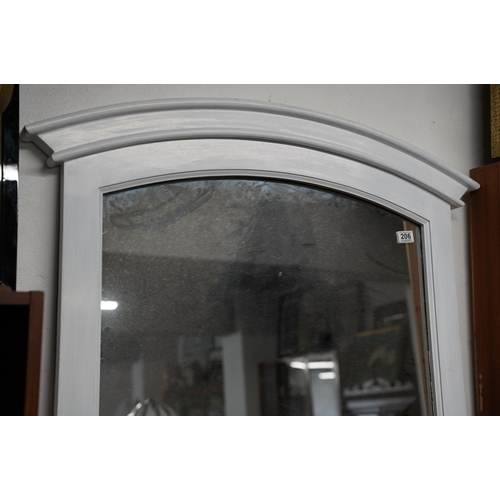 206 - An arch top wall mirror, measuring 100cm x 100cm approximately.