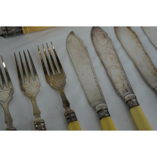 279 - A lot of antique bone handled cutlery.