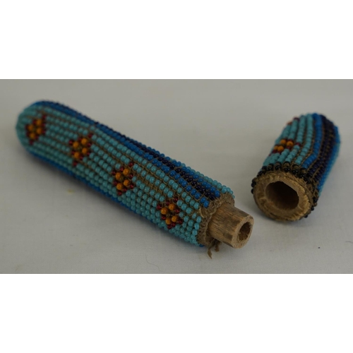 283 - A vintage beaded needle case.