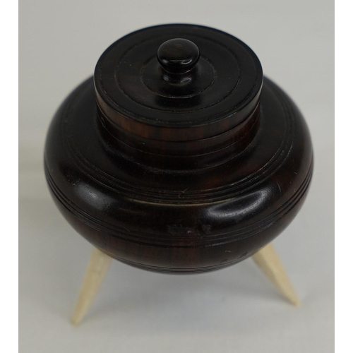 286 - An antique novelty ebony pin box.