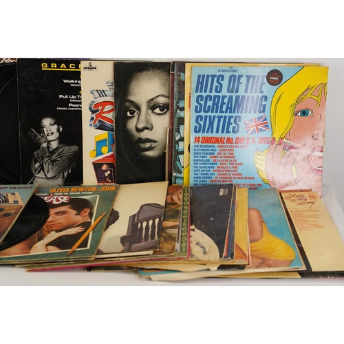 299 - A selection of vintage records/albums to include The Bee Gees, Joe Cocker, Grease and more (some sle... 