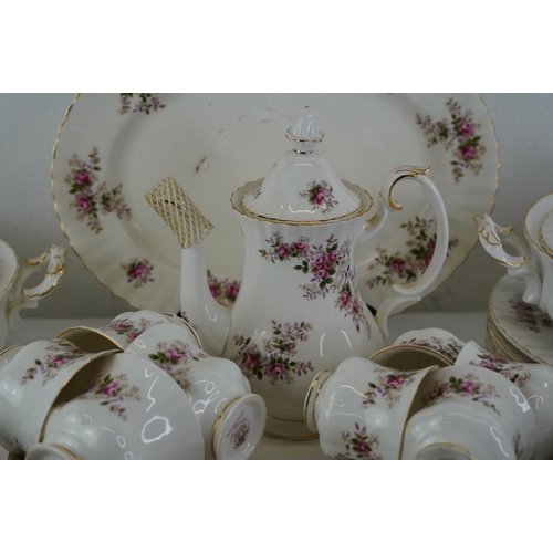 318 - A large Royal Albert bone china 'Lavender Rose' tea, coffee and dinner ware set.