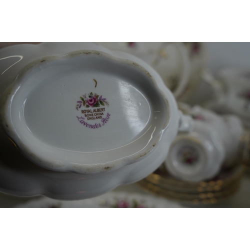 318 - A large Royal Albert bone china 'Lavender Rose' tea, coffee and dinner ware set.