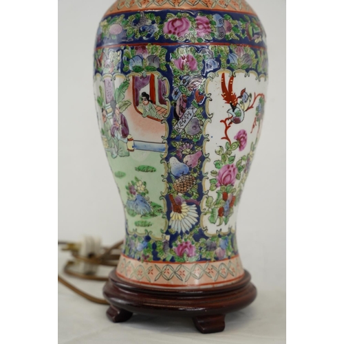 355 - An Oriental style table lamp base, measuring 49cm.